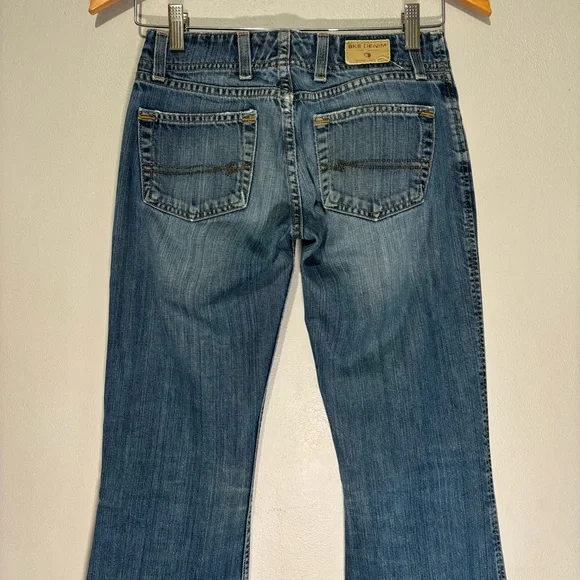 Vintage BKE Harbor Distressed Frayed 100% Cotton Long Flare Jeans Size 25 Y2K - Picture 5 of 12